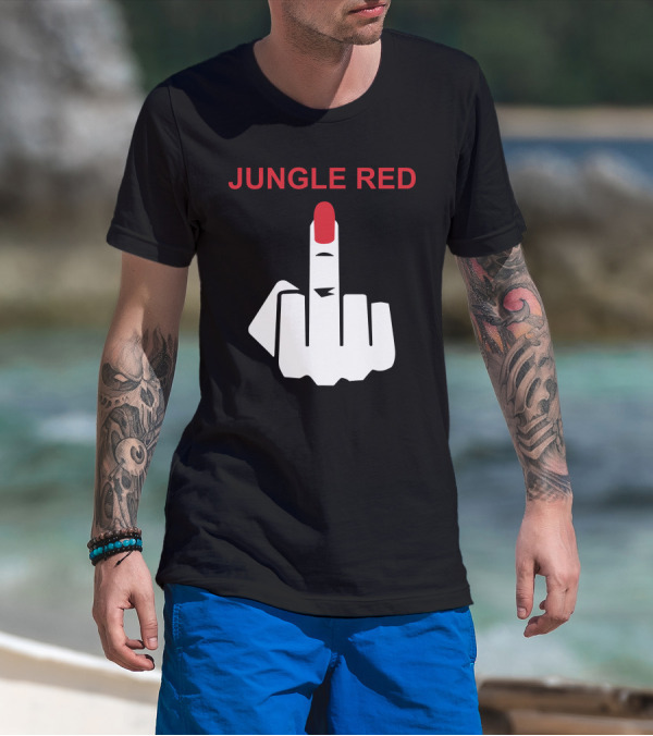 Jungle Red Middle Finger Gesture T-Shirt