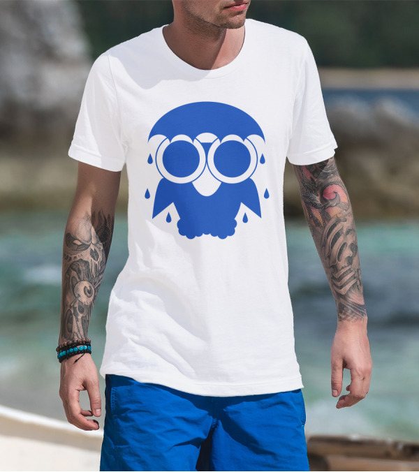 Owl In The Rain Blue Raindrop Owl T-Shirt
