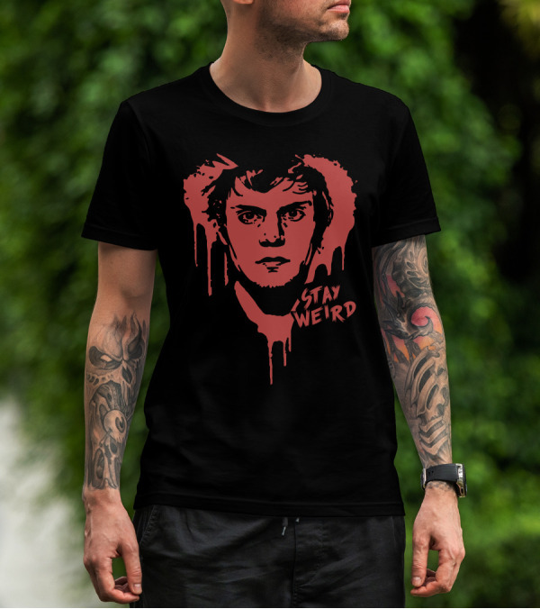 Stay Weird Red Dripping Face T-Shirt