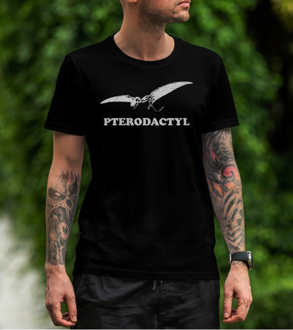 Pterodactyl Dinosaur Black T-Shirt
