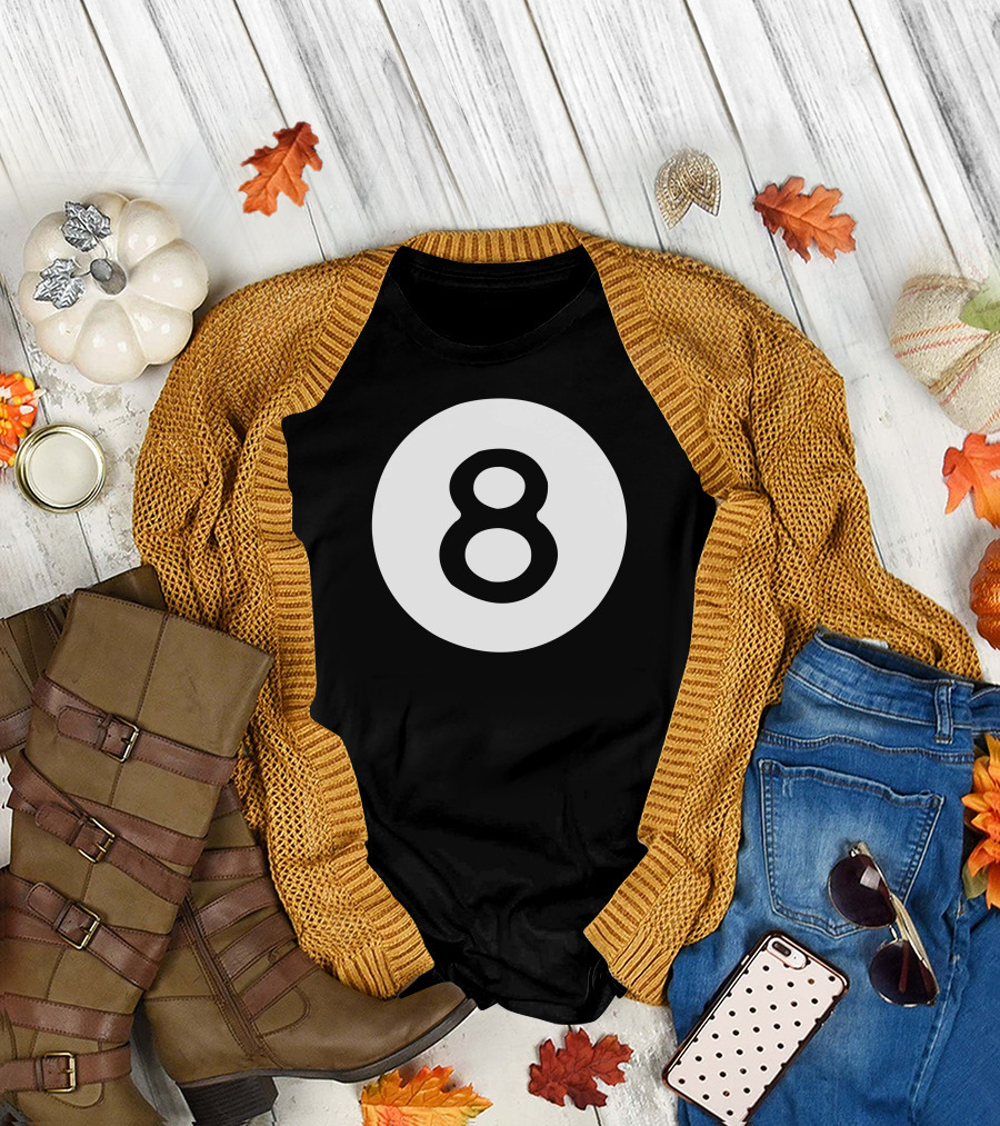 Magic 8 Ball Icon Black Circle T-Shirt