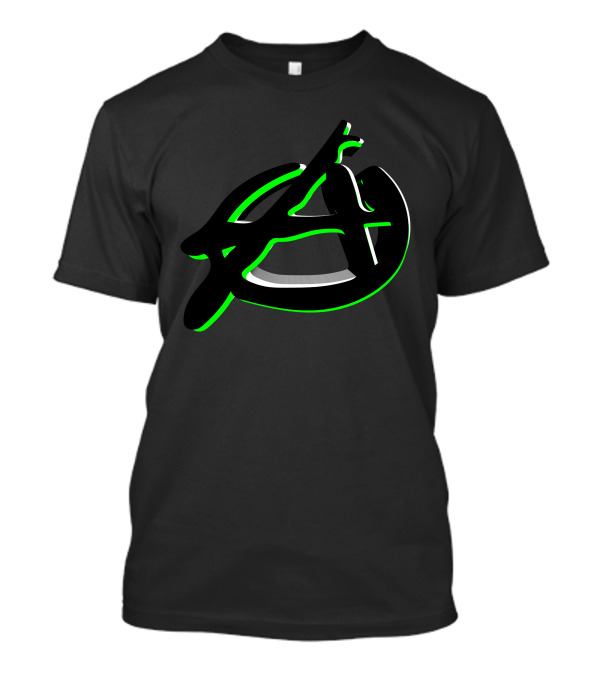 Anarchy Neon Green 3D Symbol T-Shirt