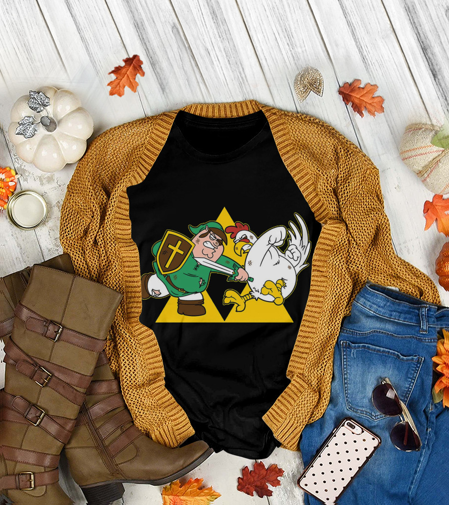 Hylian Guy Triforce Chicken Battle T-Shirt