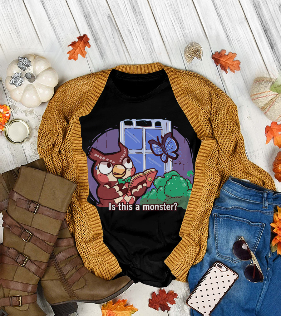 Is This A Monster Blathers Owl with Book and Butterfly at Window T-Shirt