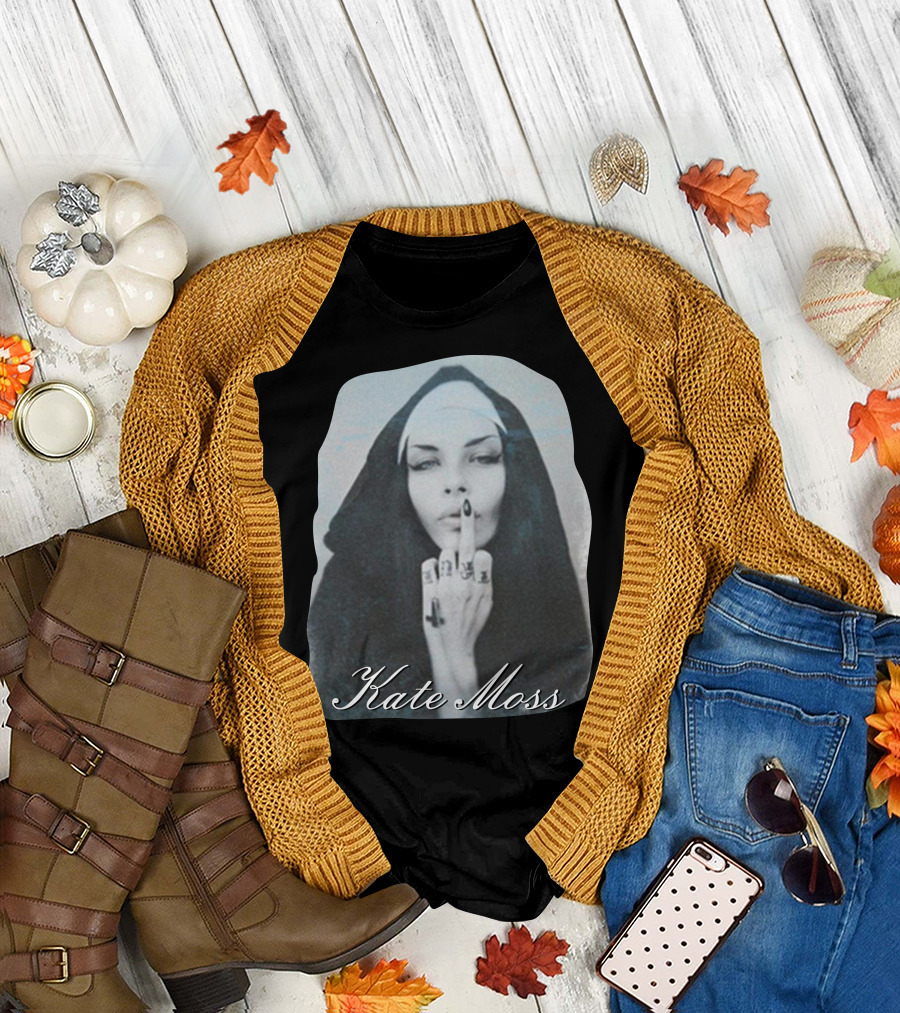 Kate Moss Nun Gesture Iconic T-Shirt