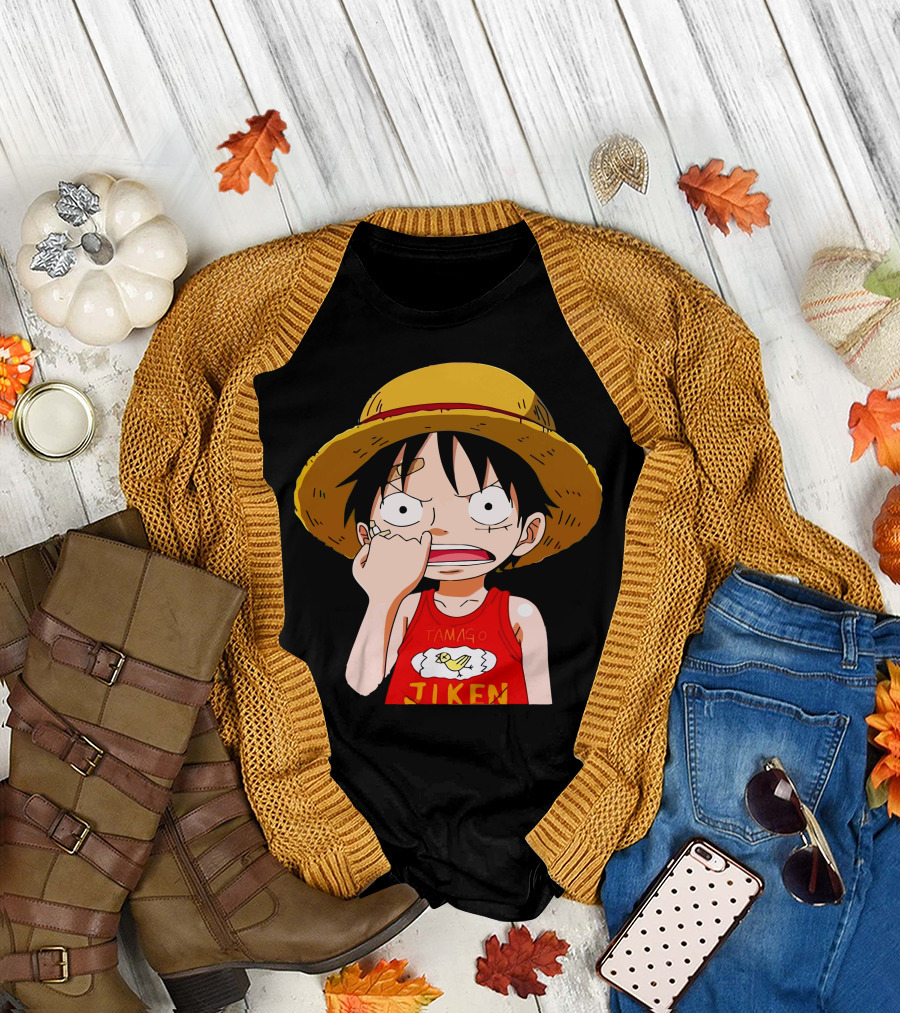 Monkey D Luffy Tamago Jiken Shirt Straw Hat Pirate One Piece Character T-Shirt
