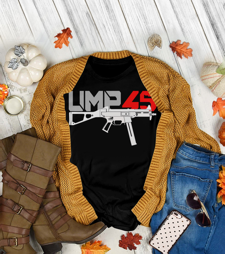 UMP 45 Gun Typography T-Shirt