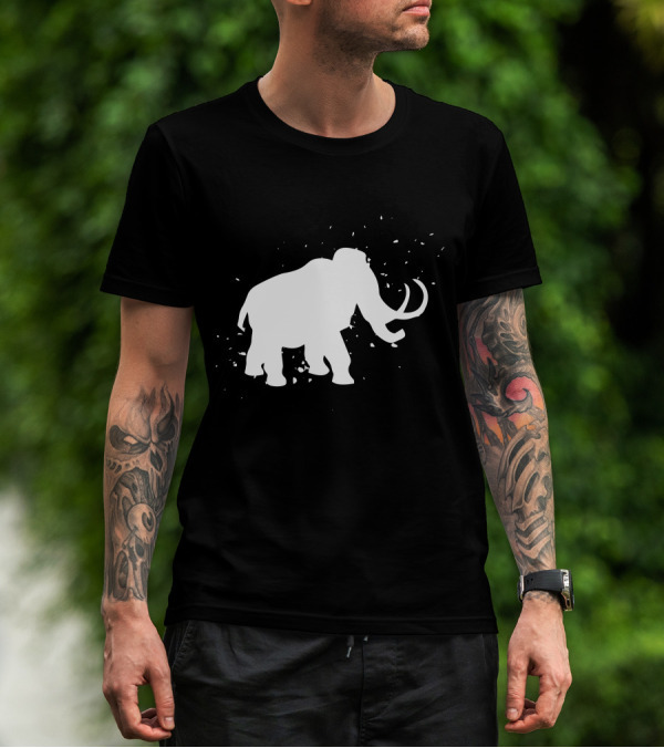 Woolly Mammoth Silhouette Disintegration Extinct T-Shirt