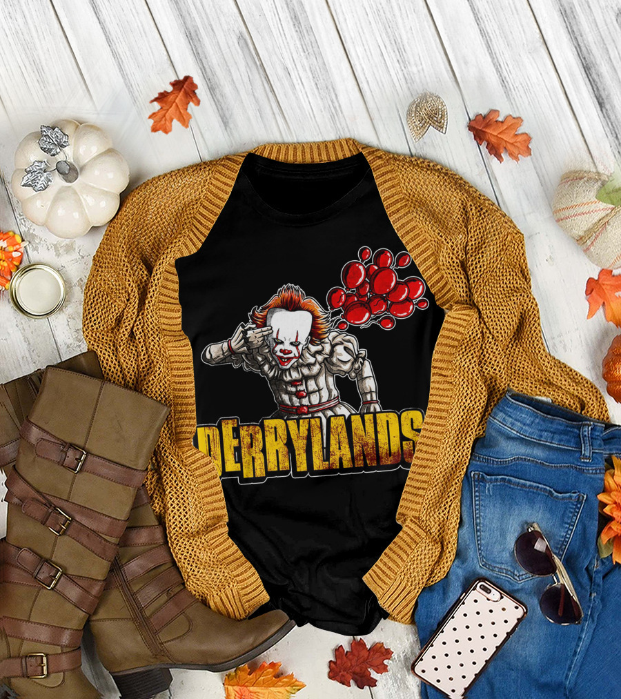Derrylands Pennywise Clown with Red Balloons T-Shirt