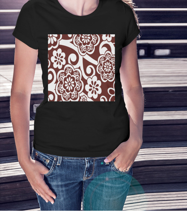 Ethnic Floral Patterns Swirl T-Shirt