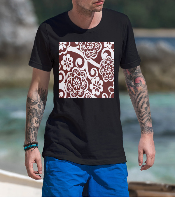 Ethnic Floral Patterns Swirl T-Shirt