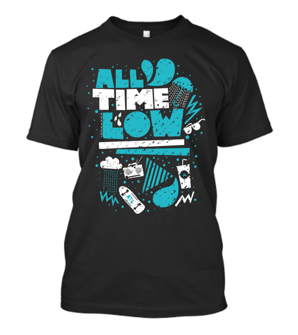 All Time Low Bold Graffiti Style With Music And Weather Icons T-Shirt