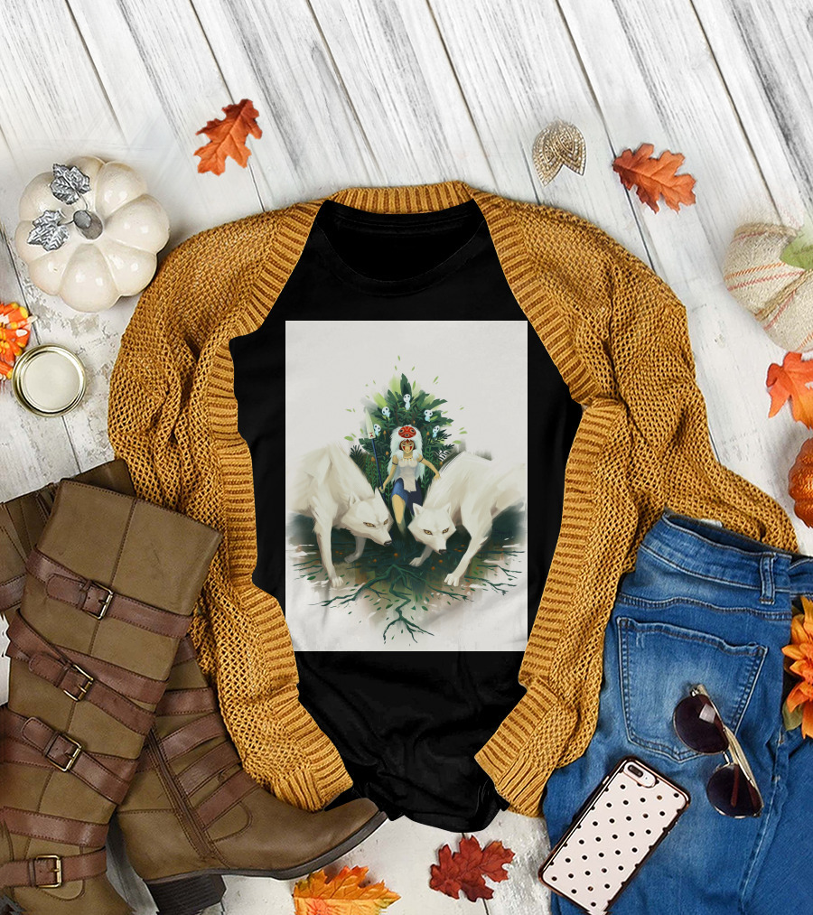 Princess Mononoke Beauty Defensor Wolf Spirit Guardians T-Shirt