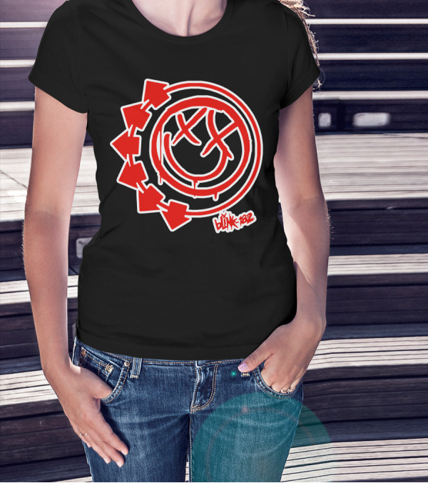 Blink-182 Smile Logo With Arrows T-Shirt