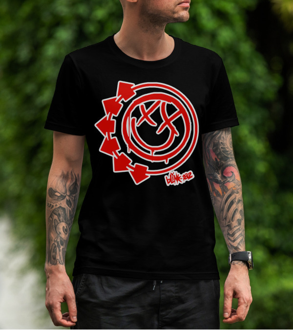 Blink-182 Smile Logo With Arrows T-Shirt