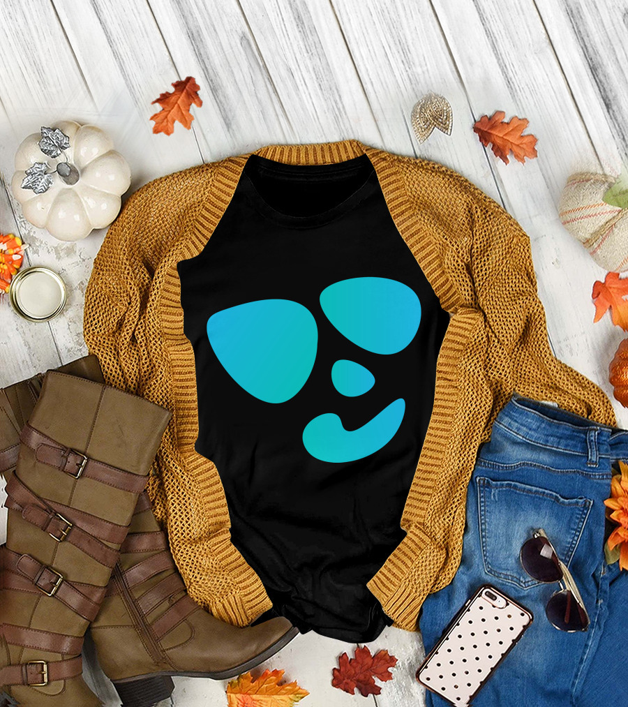 Happy Blob Abstract Blue Shapes T-Shirt