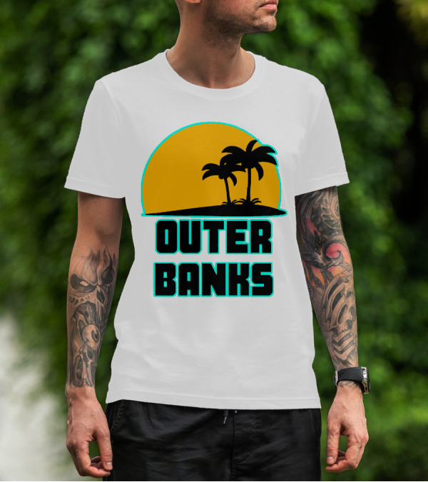 Outer Banks Sunset With Palm Trees T-Shirt