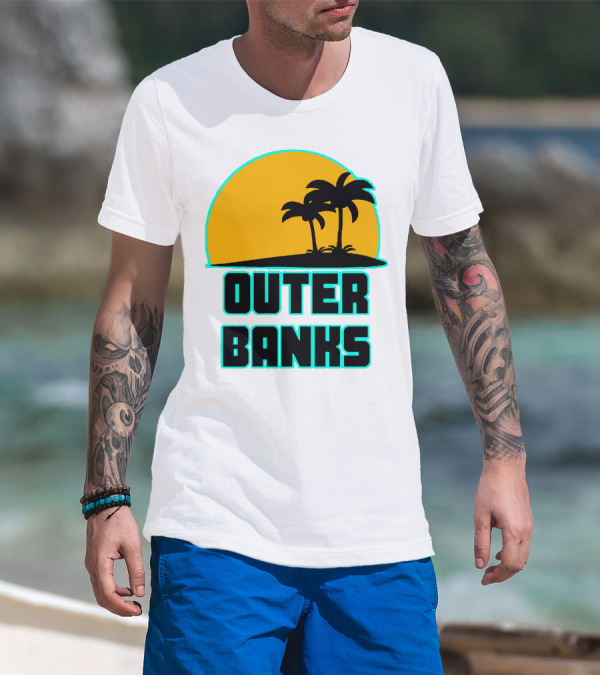 Outer Banks Sunset With Palm Trees T-Shirt