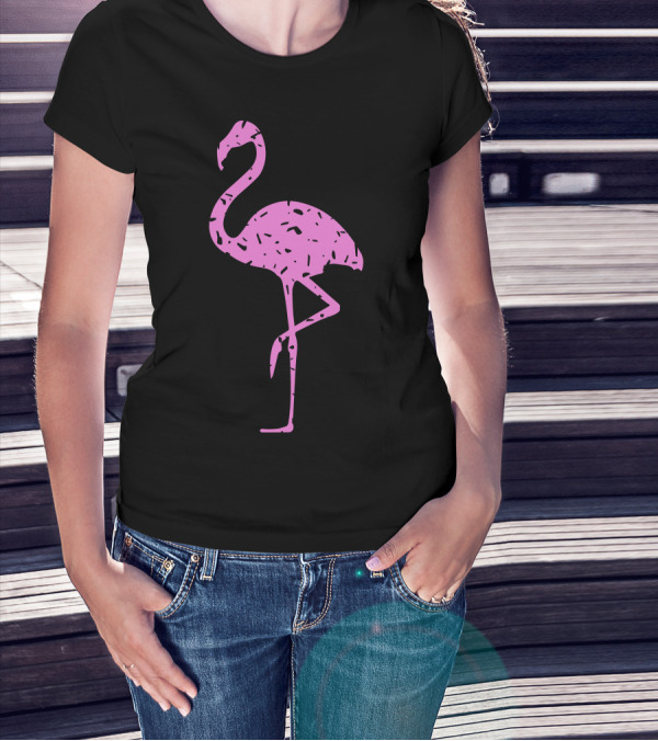 Pink Flamingo Retro Memphis T-Shirt