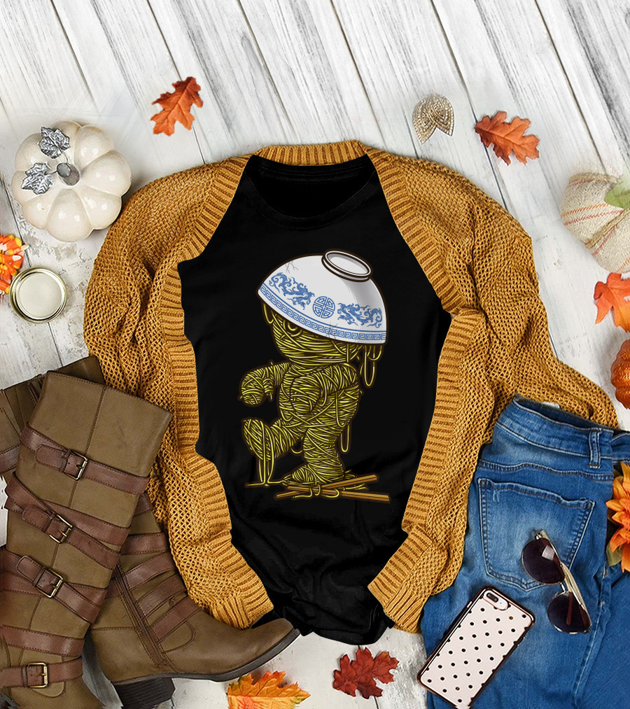 Return of Ramenses Noodle Creature with Blue Pattern Bowl Hat T-Shirt