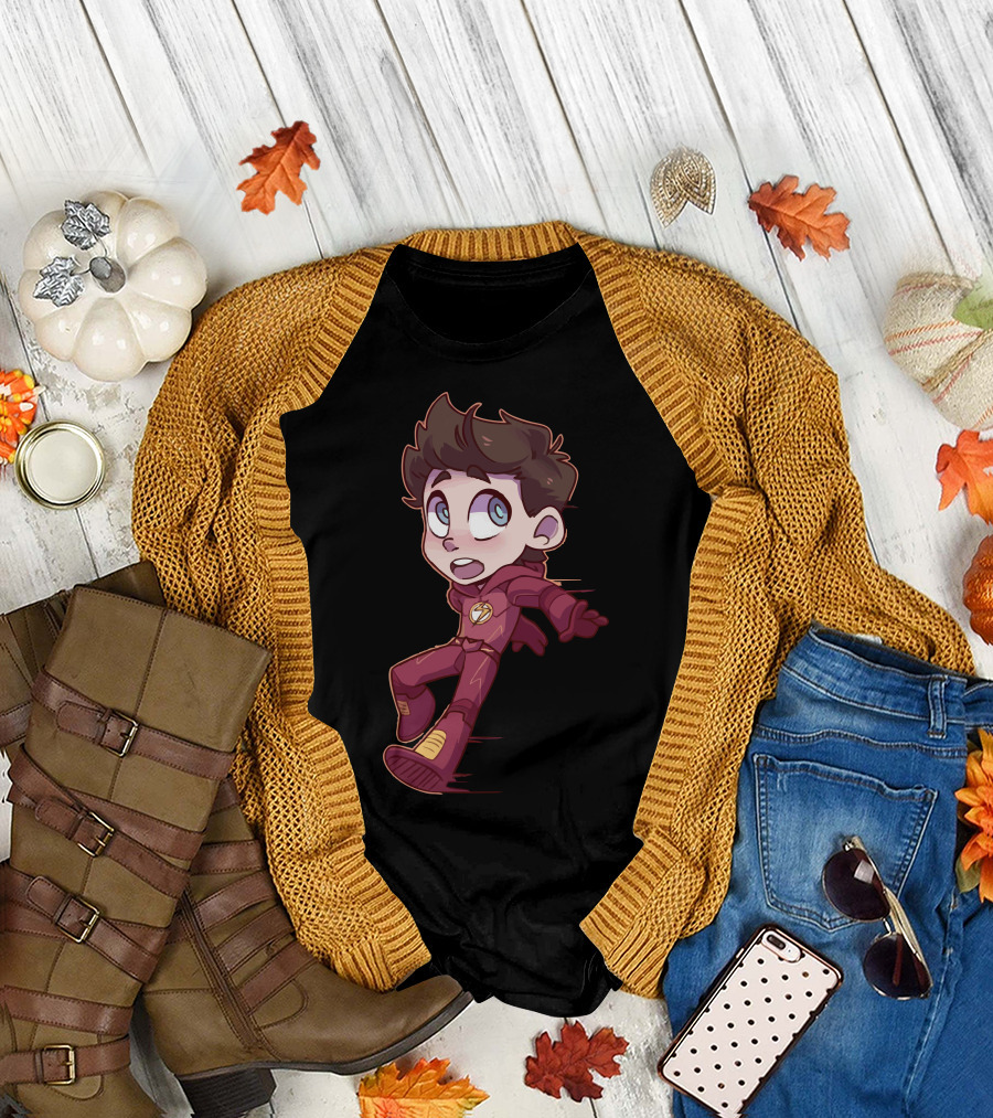The Flash Chibi Character Low Poly Zoomout Effect T-Shirt