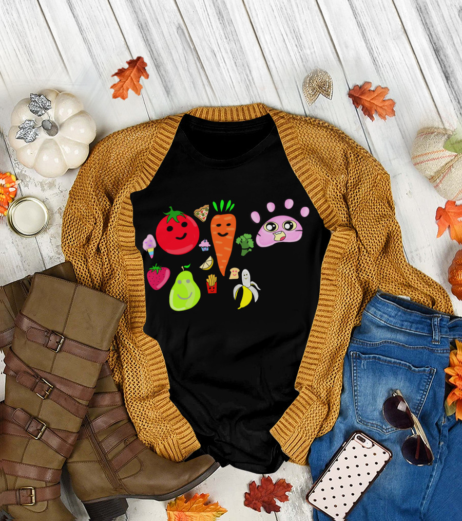 World Food Safety Day Cute Food Friends and Cartoon Faces T-Shirt