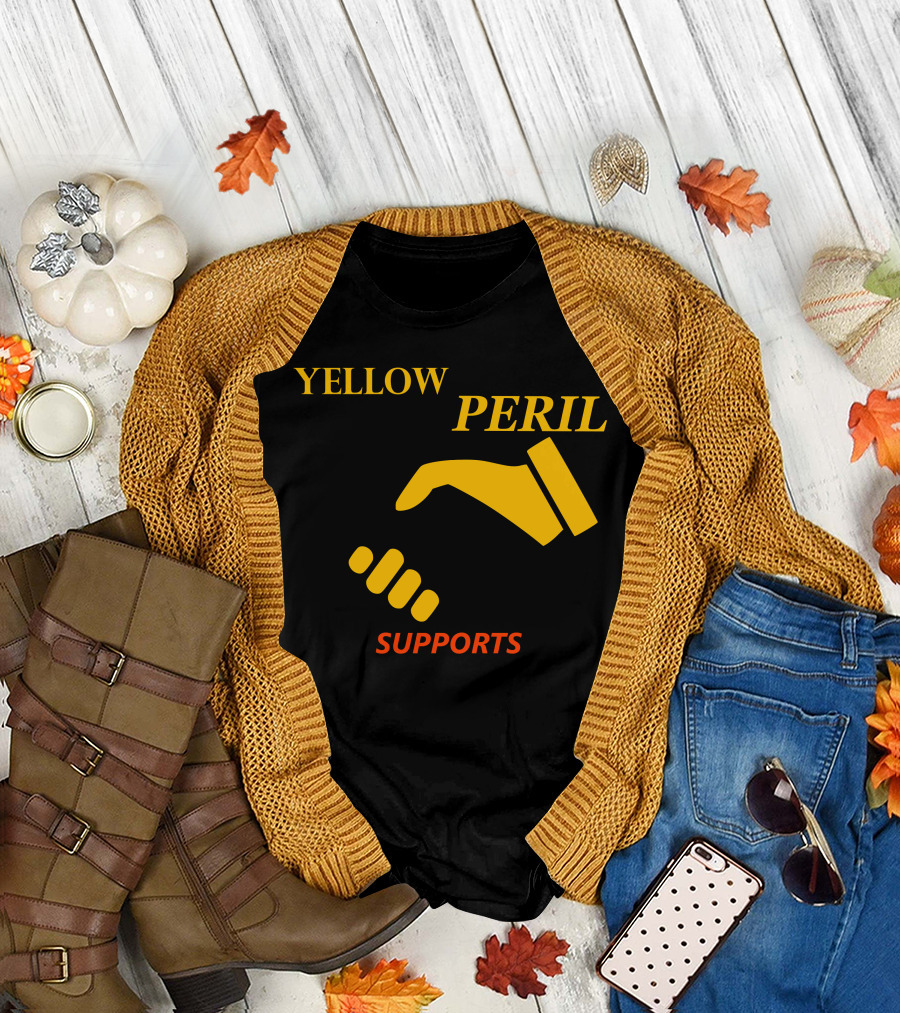 YELLOW PERIL SUPPORTS BLACK LIVES Handshake T-Shirt