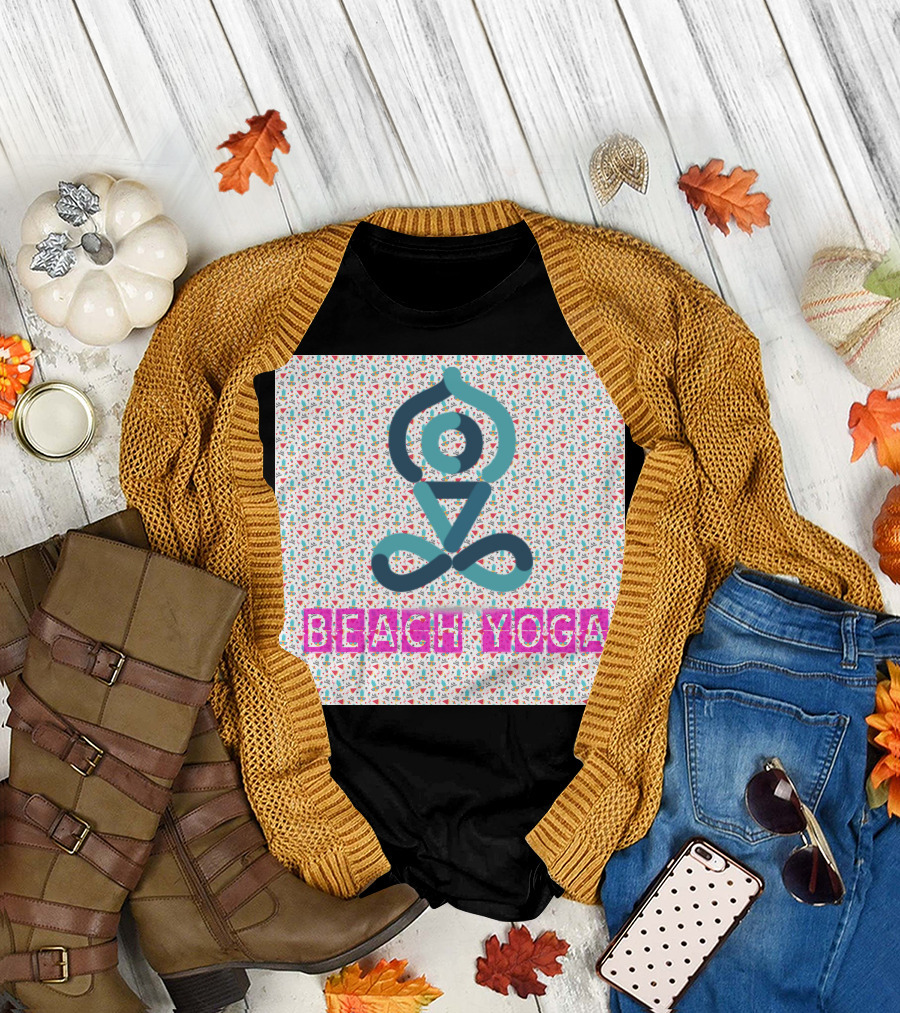 Beach Yoga Fitness Icon T-Shirt