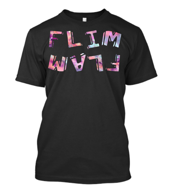 Flim Flam Galaxy Text Cosmic Flamingo T-Shirt