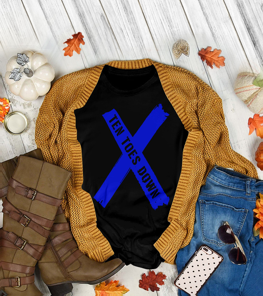 Deestroying Ten Toes Down TTD Blue X Logo Merch T-Shirt
