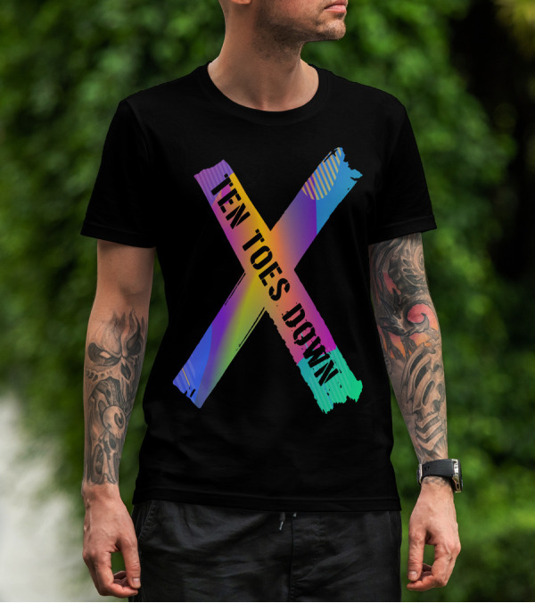 Deestroying Ten Toes Down TTD Merch X In Color Fluid T-Shirt