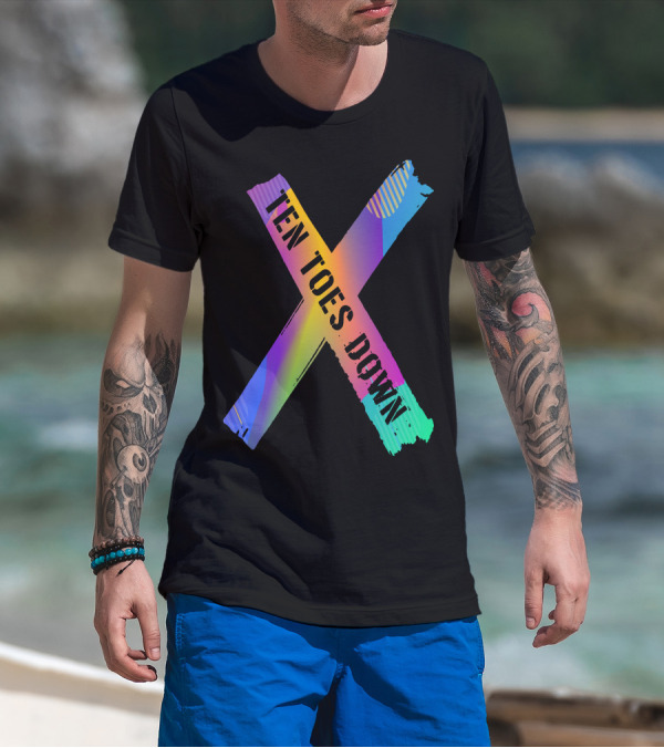 Deestroying Ten Toes Down TTD Merch X In Color Fluid T-Shirt