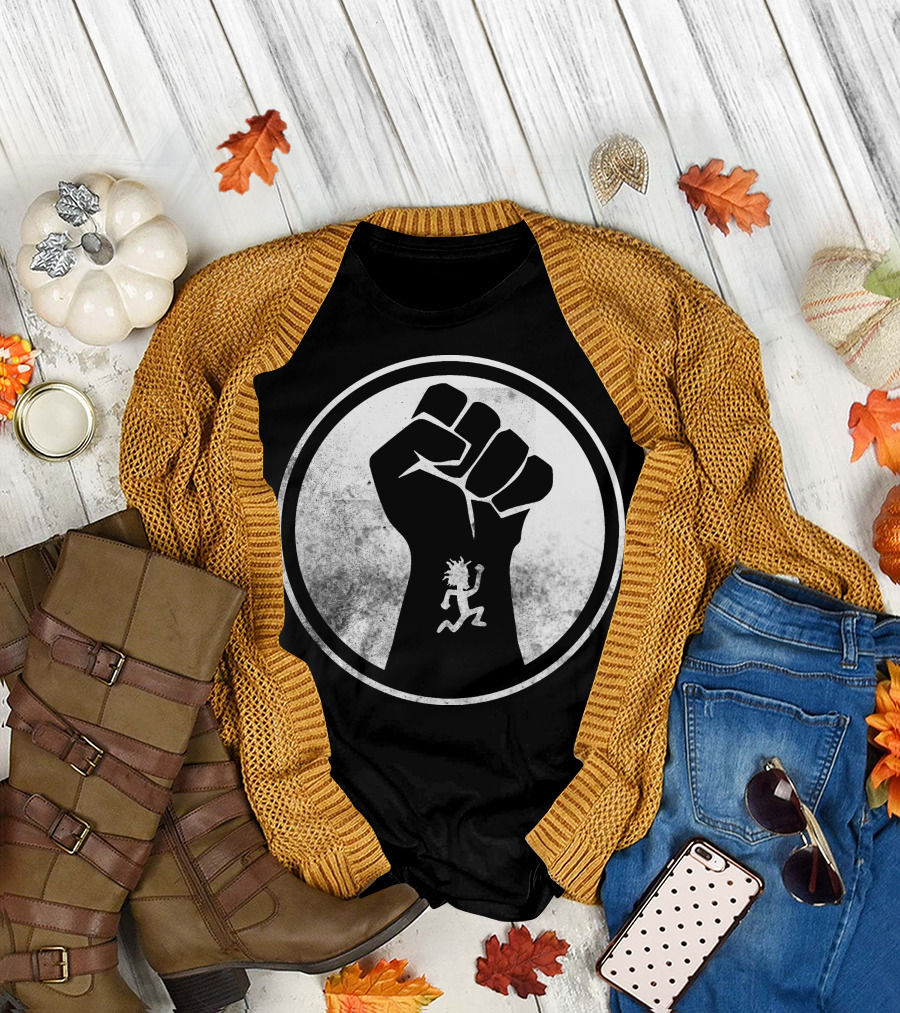 Golden Powers In White Fist with Hachetman T-Shirt