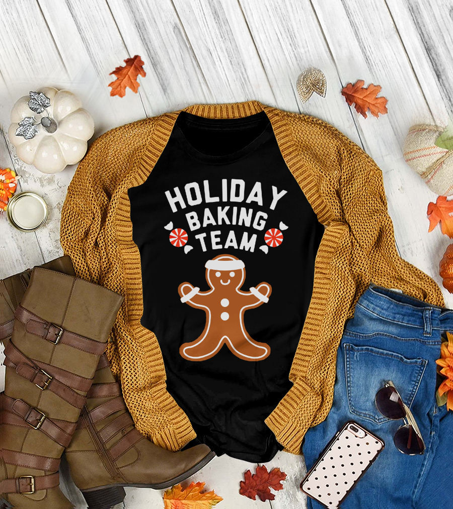 Holiday Baking Team Gingerbread Man Peppermint T-Shirt