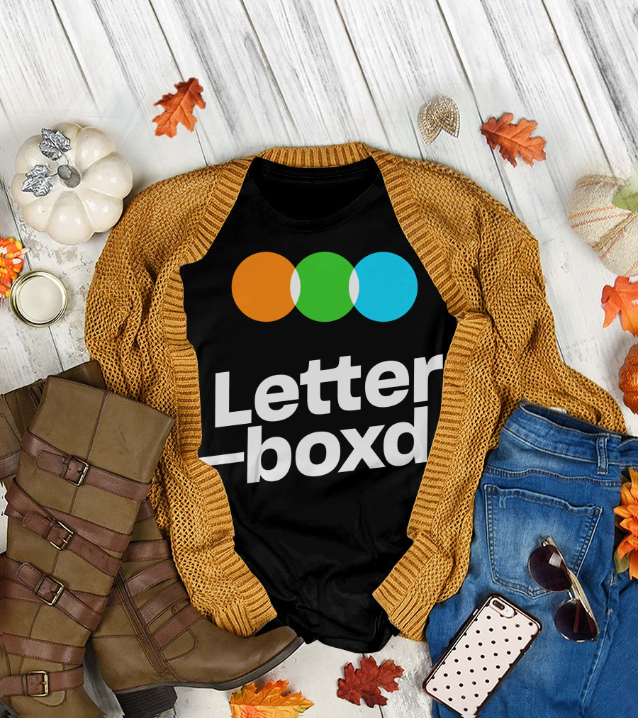Letterboxd Oblique Orange Green Blue Circles T-Shirt