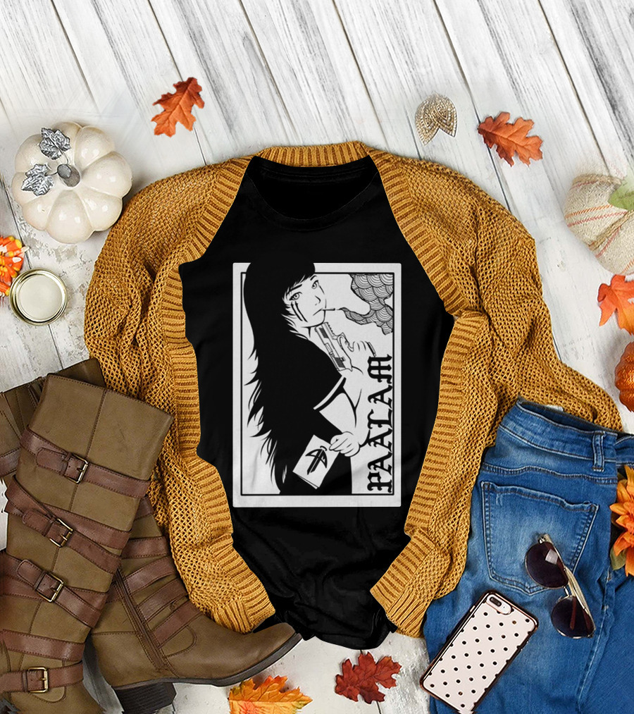 Paalam Playing Card Woman with Gun and Envelope T-Shirt