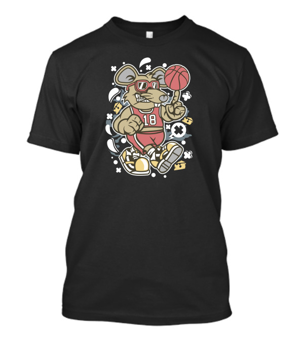 Rat Basketball Player 18 Cheeseball Star In Sunglasses T-Shirt