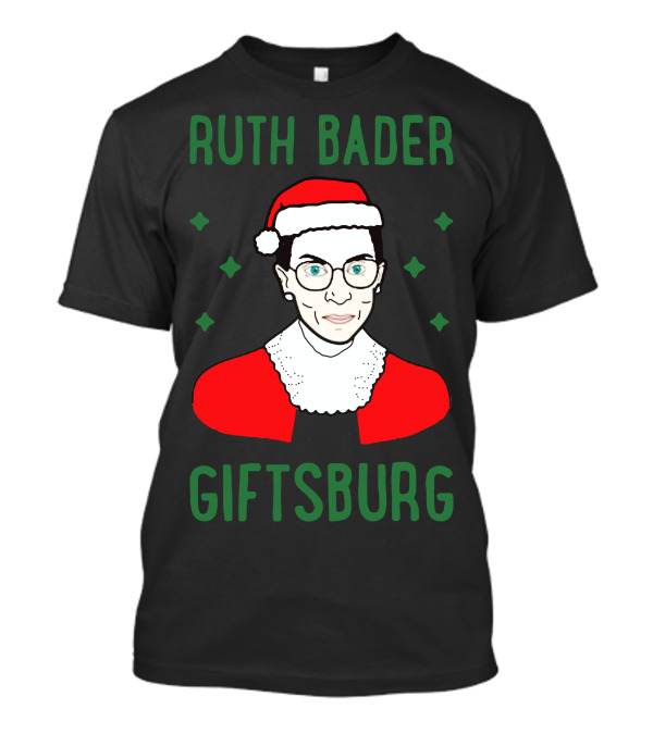 Ruth Bader Giftsburg Santa Hat Christmas T-Shirt