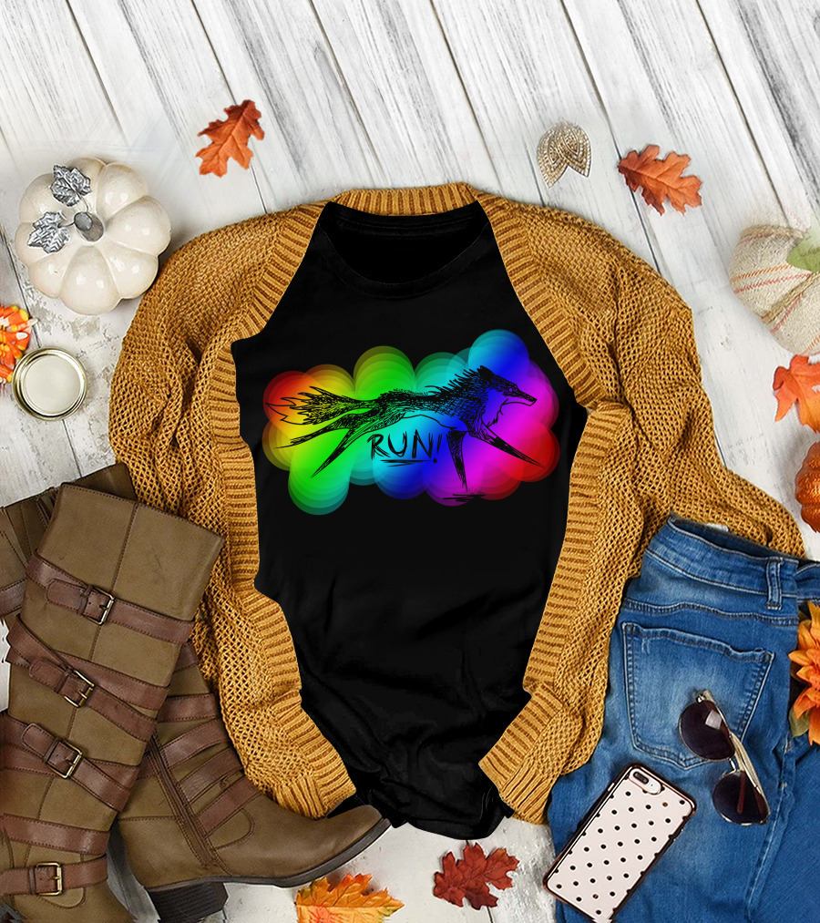 Tanner Dogs Run Rainbow Lgbt T-Shirt