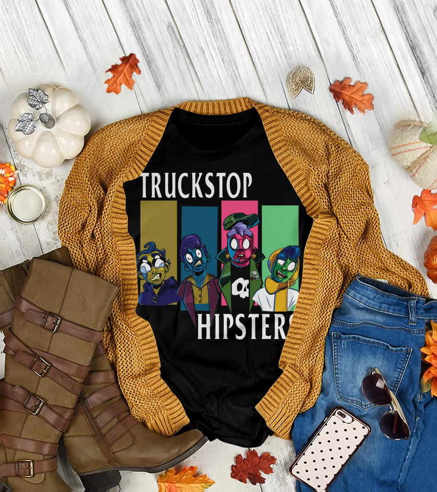 Truckstop Hipsters Vibrant Cartoon Characters T-Shirt