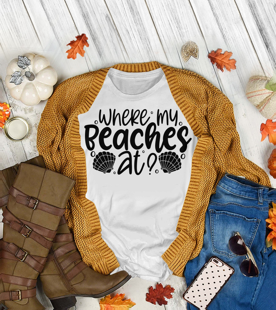 Where My Beaches At Seashells T-Shirt
