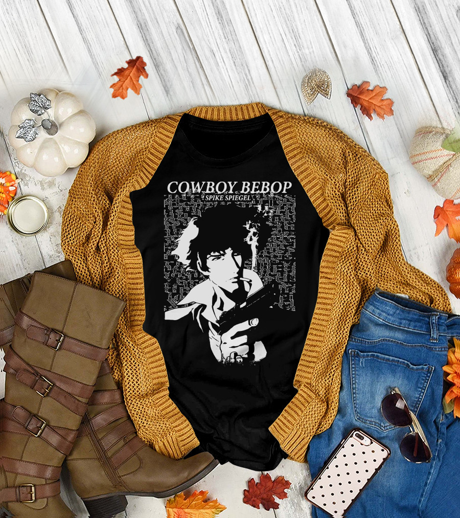 Cowboy Bebop Spike Spiegel Smoking Gun Anime Manga T-Shirt