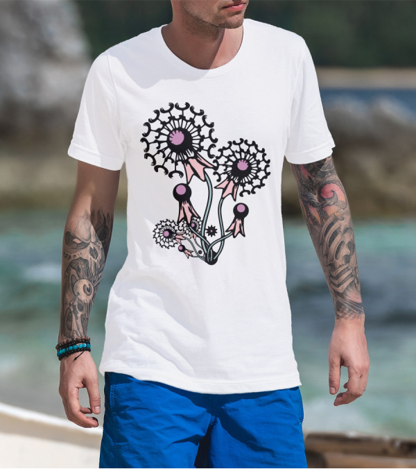 Dandelion Flower Abstract Botanical T-Shirt