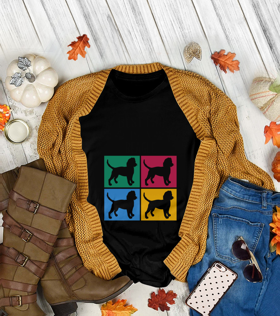 My Best Friend Is A Beagle Paw Prints Colorful Pop T-Shirt