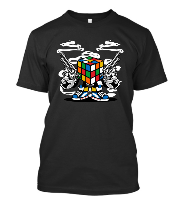 Rubix Killer Cube Dual Wielding Pistols Smoke Sneakers T-Shirt