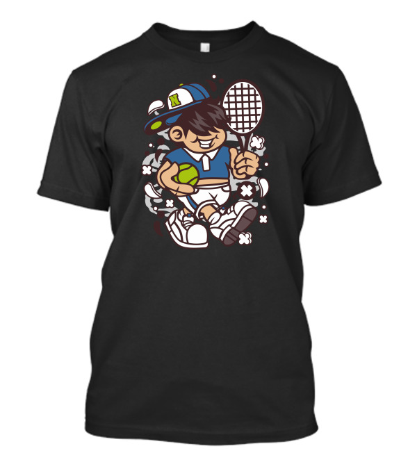 Young Tennis Player With Cap And Racket T-Shirt