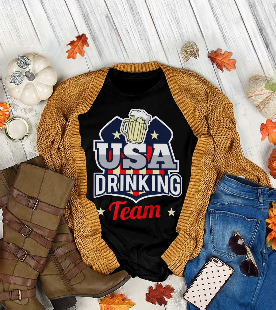 USA Drinking Team Beer Mug T-Shirt