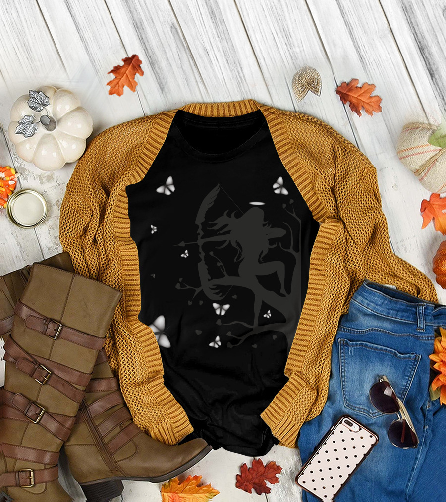 Girl And Butterfly Halo Glow T-Shirt