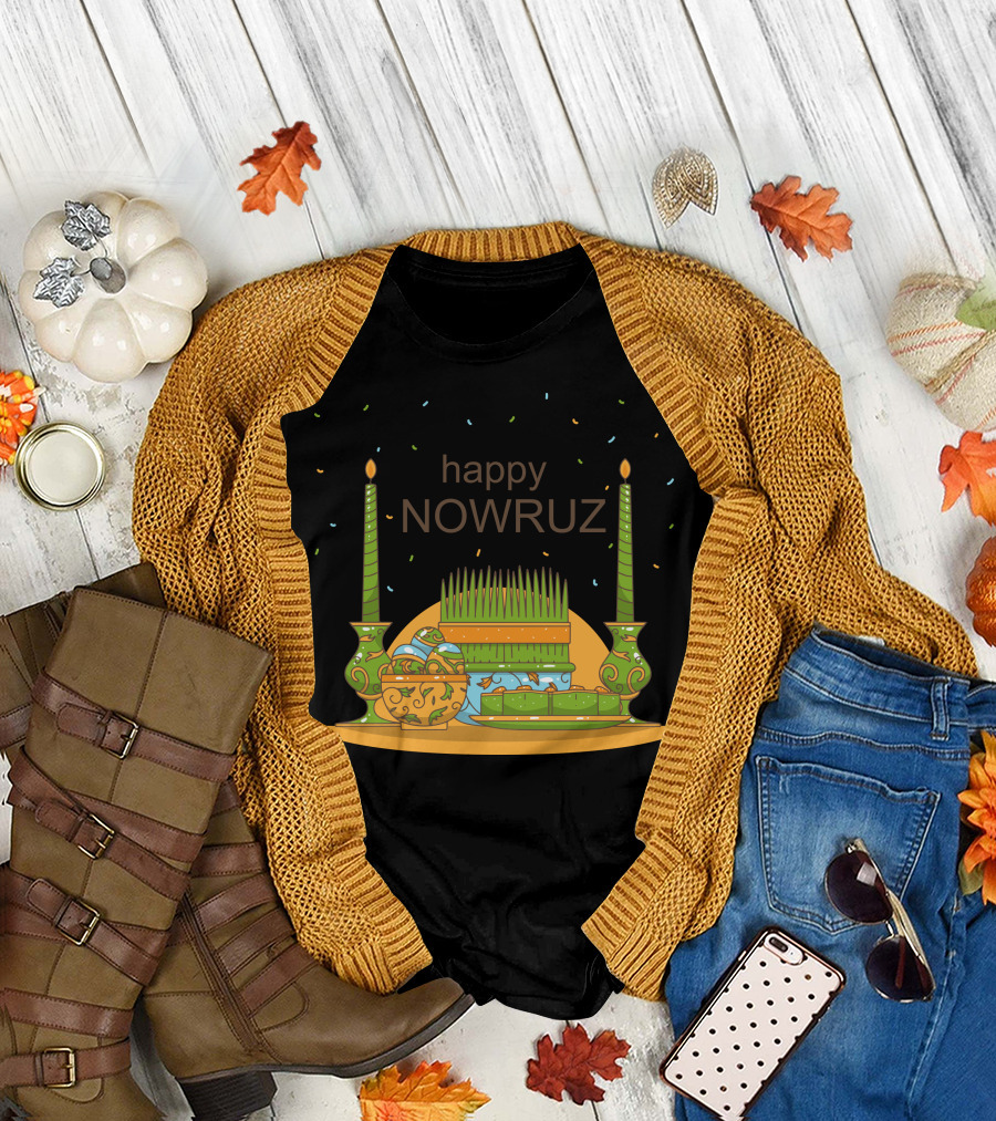 Happy Nowruz Holiday with Traditional Haft-Seen Symbols T-Shirt