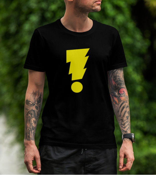 MADMAN Bold Yellow Exclamation Lightning Bolt T-Shirt